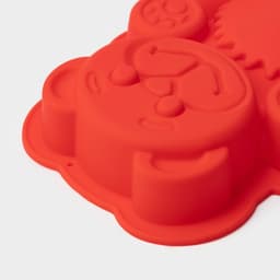 Форма для выпечки Доляна «Мишка», силикон, 17.5×15×3 см, красный