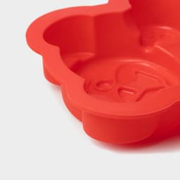 Форма для выпечки Доляна «Мишка», силикон, 17.5×15×3 см, красный
