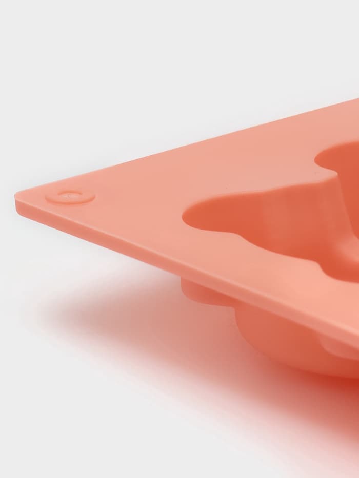 Форма для выпечки Доляна «Животные. Мишка», силикон, 28.5×17 см, 6 ячеек (8.5×7 см), Pantone 1625 C