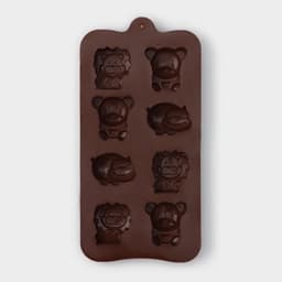 Форма для украшений Доляна «Зоопарк», силикон, 21×10.5 см, 8 ячеек (3.9×3.5 см), коричневая