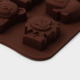 Форма для украшений Доляна «Зоопарк», силикон, 21×10.5 см, 8 ячеек (3.9×3.5 см), коричневая