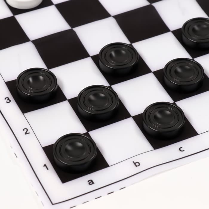 Шашки, настольная игра Десятое Королевство «Два пингвина», 24 шт., мягкое поле 29×29 см