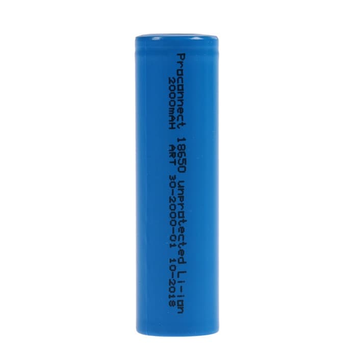 Аккумулятор REXANT, 18650 unprotected, Li-ion, 2000 мАч, 3.7 В, индивидуальная упаковка