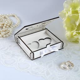 Шкатулка под кольца «Ажурная», белая, 10×9.5×2.6 см