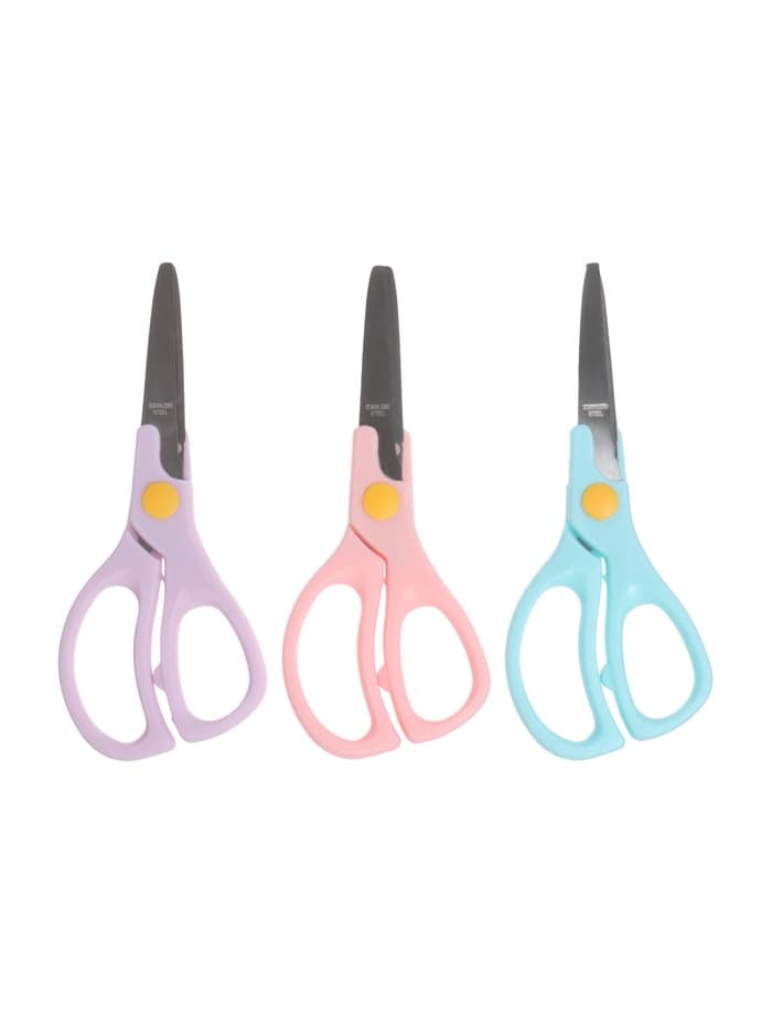 Ножницы 13 см, пластиковые ручки, закругленные концы, блистер, в картонной коробке, корпус МИКС