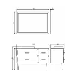 Зеркало Comforty «Империя 120», 1180×800 мм, цвет белый
