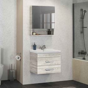 Зеркало шкаф для ванной комнаты Comforty «Никосия 60», 600×800 мм, цвет дуб белый