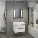 Тумба – умывальник Comforty «Дублин – 75», с раковиной Comforty 8057, цвет белый глянец