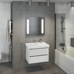 Тумба – умывальник Comforty «Дублин – 75», с раковиной Comforty 8057, цвет белый глянец