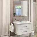 Тумба - умывальник подвесная Comforty «Неаполь-80», раковина Comforty 50180, цвет белый
