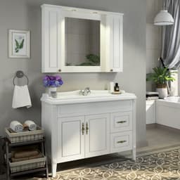 Тумба - умывальник напольная Comforty «Палермо-120», раковина Comforty 3312, цвет белая