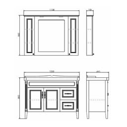 Тумба - умывальник напольная Comforty «Палермо-120», раковина Comforty 3312, цвет белая