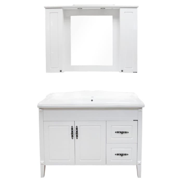 Тумба - умывальник напольная Comforty «Палермо-120», раковина Comforty 3312, цвет белая