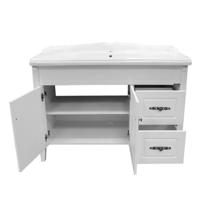 Тумба - умывальник напольная Comforty «Палермо-120», раковина Comforty 3312, цвет белая