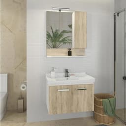 Тумба – умывальник Comforty «Рига – 70», с раковиной COMFORTY 9335-70, цвет дуб сонома