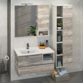 Тумба – умывальник Comforty «Турин – 90L», с раковиной COMFORTY 9090EL, цвет дуб бежевый