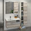 Тумба – умывальник Comforty «Турин – 90L», с раковиной COMFORTY 9090EL, цвет дуб бежевый
