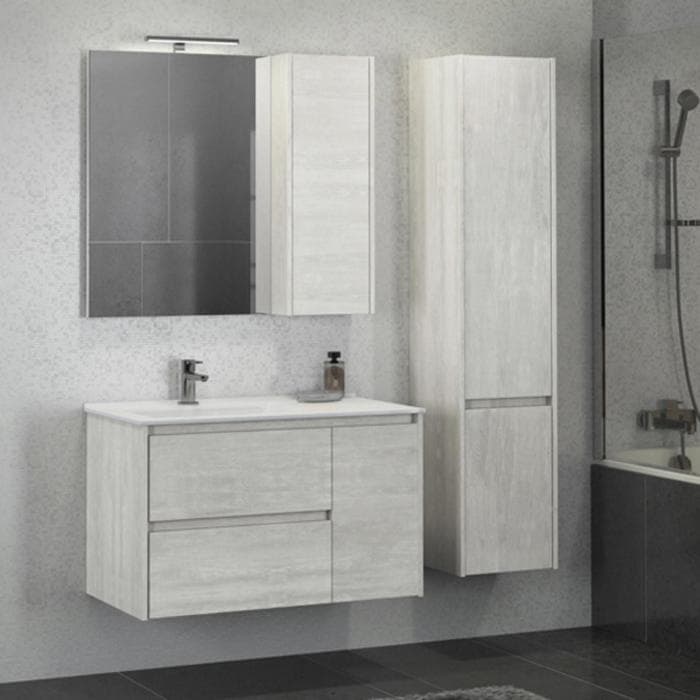 Шкаф – колонна для ванной комнаты Comforty «Бремен – 35», 350×320×1600 мм, цвет дуб белый