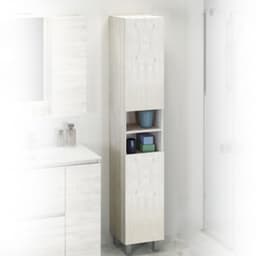 Шкаф – колонна для ванной комнаты Comforty «Верона – 35 – Н», 350×320×1900 мм, цвет дуб белый
