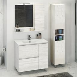 Шкаф – колонна для ванной комнаты Comforty «Верона – 35 – Н», 350×320×1900 мм, цвет дуб белый