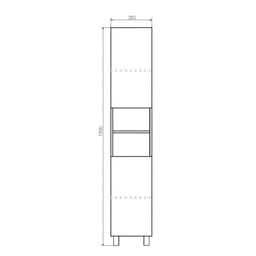 Шкаф – колонна для ванной комнаты Comforty «Верона – 35 – Н», 350×320×1900 мм, цвет дуб белый