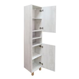 Шкаф – колонна для ванной комнаты Comforty «Верона – 35 – Н», 350×320×1900 мм, цвет дуб белый