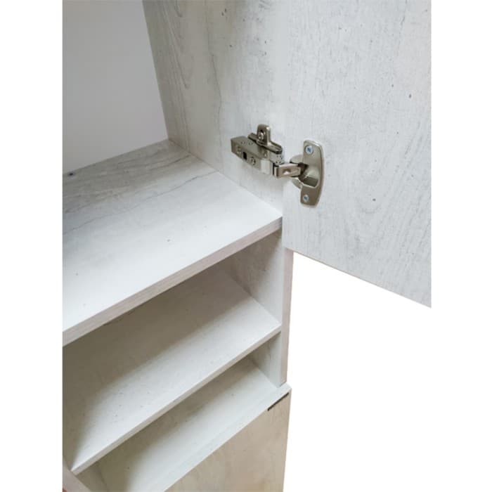 Шкаф – колонна для ванной комнаты Comforty «Верона – 35 – Н», 350×320×1900 мм, цвет дуб белый