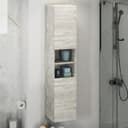 Шкаф – колонна для ванной комнаты Comforty «Верона – 35», 350×320×1600 мм, цвет дуб белый