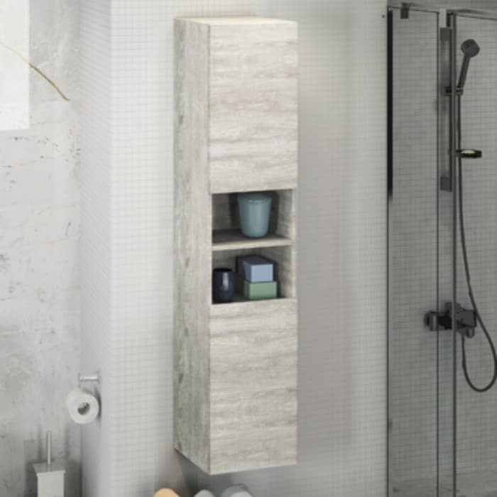 Шкаф – колонна для ванной комнаты Comforty «Верона – 35», 350×320×1600 мм, цвет дуб белый