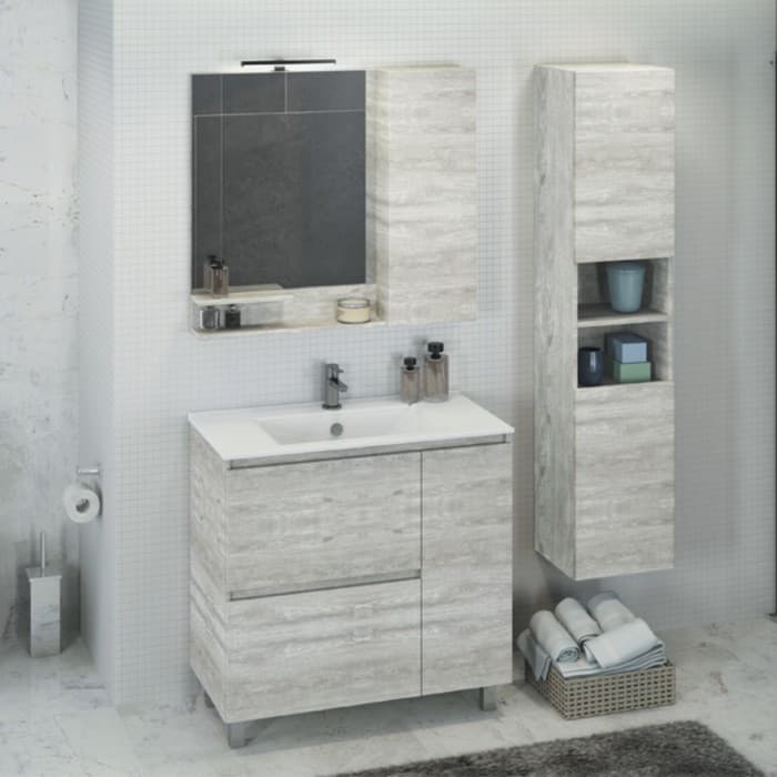 Шкаф – колонна для ванной комнаты Comforty «Верона – 35», 350×320×1600 мм, цвет дуб белый