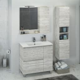 Шкаф – колонна для ванной комнаты Comforty «Верона – 35», 350×320×1600 мм, цвет дуб белый