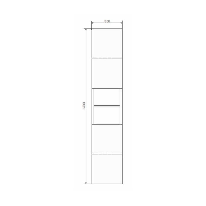 Шкаф – колонна для ванной комнаты Comforty «Верона – 35», 350×320×1600 мм, цвет дуб белый