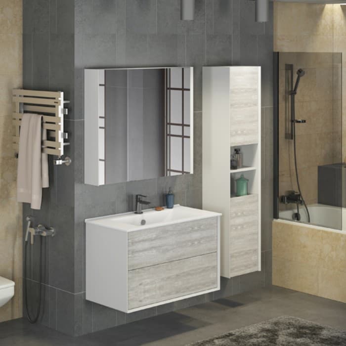 Шкаф - колонна COMFORTY «Женева-35», 350×320×1600 мм, цвет дуб белый