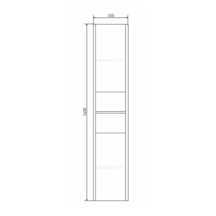 Шкаф - колонна COMFORTY «Женева-35», 350×320×1600 мм, цвет дуб белый