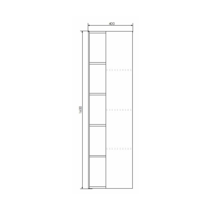 Шкаф – колонна для ванной комнаты Comforty «Милан – 40», 400×320×1600 мм, цвет белый