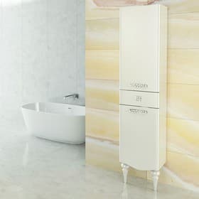 Шкаф - колонна COMFORTY «Монако-40», левый, 400×322×1950 мм, цвет белый