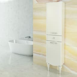 Шкаф - колонна COMFORTY «Монако-40», левый, 400×322×1950 мм, цвет белый