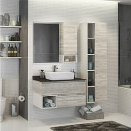 Шкаф – колонна для ванной комнаты Comforty «Прага – 45», 450×320×1600 мм, цвет дуб белый