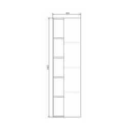 Шкаф – колонна для ванной комнаты Comforty «Прага – 45», 450×320×1600 мм, цвет дуб белый