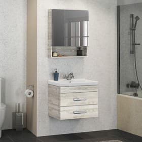 Тумба – умывальник Comforty «Никосия – 60П», с раковиной Fest 60 F01, цвет дуб белый