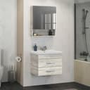 Тумба – умывальник Comforty «Никосия – 60П», с раковиной Fest 60 F01, цвет дуб белый