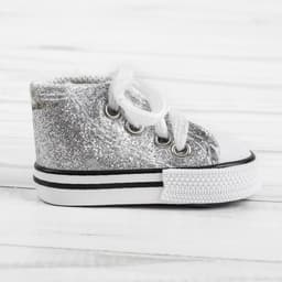 Кеды для кукол «Блёстки», длина подошвы: 7.5 см, серебряный