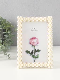 Фоторамка для фото 10×15 см «Жемчуг и стразы», пластик, прямые углы, 17.5×12.5 см