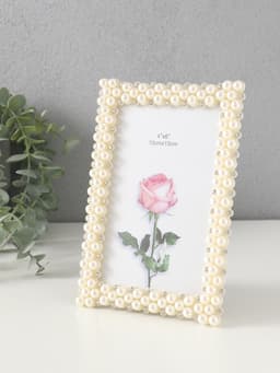 Фоторамка для фото 10×15 см «Жемчуг и стразы», пластик, прямые углы, 17.5×12.5 см