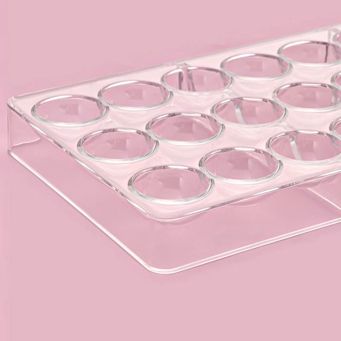 Форма для конфет и шоколада KONFINETTA «Полусфера», 27.5×13.5 см, 24 ячейки 3×3 см, пластик, прозрачная