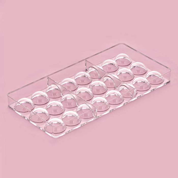 Форма для конфет и шоколада KONFINETTA «Полусфера», 27.5×13.5 см, 24 ячейки 3×3 см, пластик, прозрачная