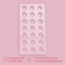 Форма для конфет и шоколада KONFINETTA «Бриллиант», 27.5×13.5 см, 21 ячейка d=2.5 см, пластик, прозрачная