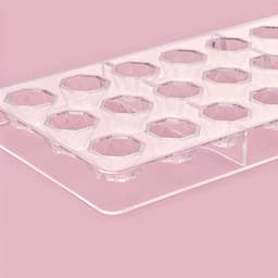 Форма для конфет и шоколада KONFINETTA «Бриллиант», 27.5×13.5 см, 21 ячейка d=2.5 см, пластик, прозрачная