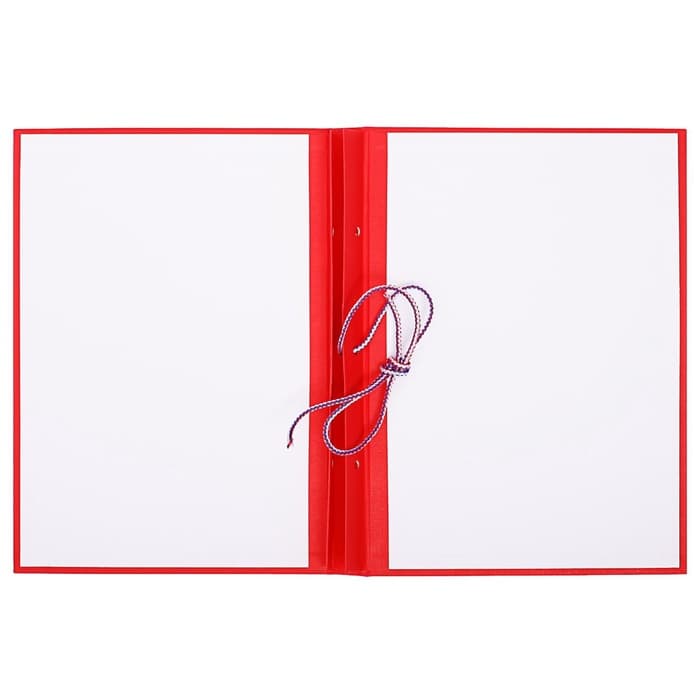 Папка для дипломных работ (без надписи) бумвинил, гребешки/сутаж, без бумаги, красная (вместимость до 150 листов)