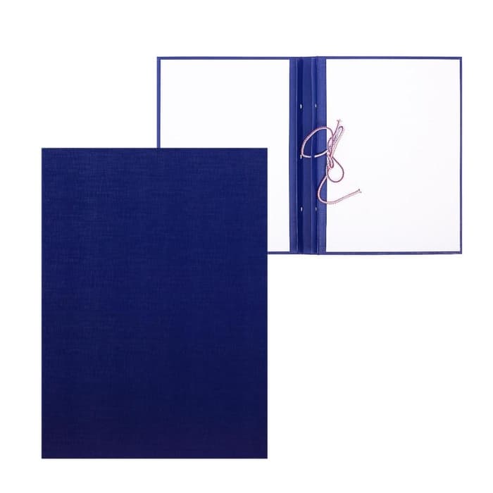 Папка для дипломных работ (Без надписи), бумвинил, гребешки/сутаж, без бумаги, синяя, (вместимость до 150 листов)